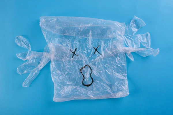 Bir canavar olarak plastik torba — Stok fotoğraf