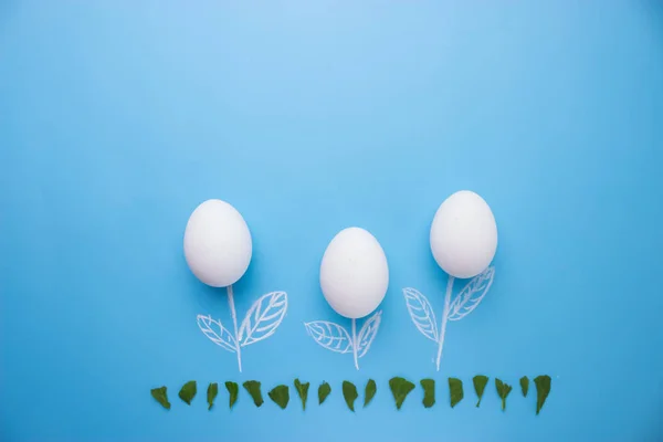 青い背景の卵 — ストック写真