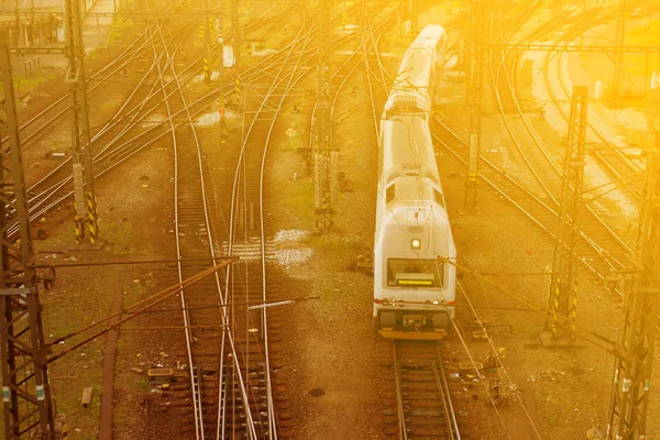 Treinstation. Uitzicht vanaf boven — Stockfoto