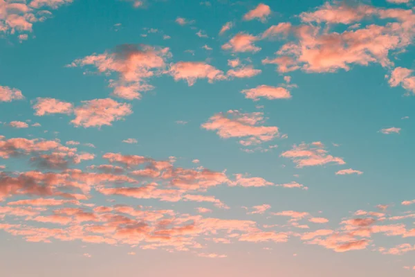 Nuvole rosa e cielo blu — Foto Stock