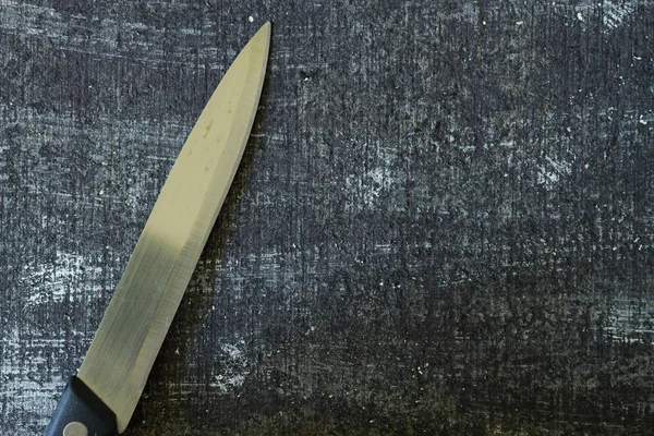 Cuchillo de cocina sobre fondo negro — Foto de Stock