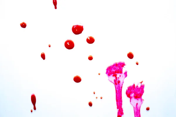 Blood drops on white background — Stock Photo, Image