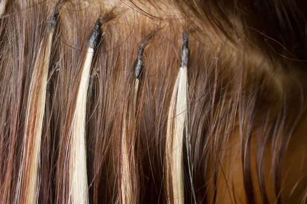 Extensão do cabelo close up — Fotografia de Stock