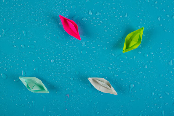 Colorful paper ships