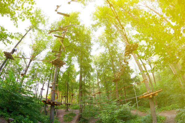 Adventure cpark w lesie — Zdjęcie stockowe