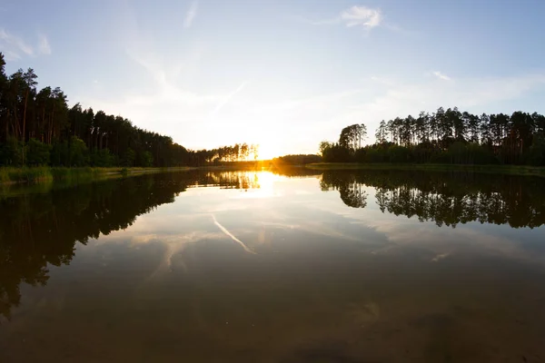 Perfekter Morgen Zum Angeln Sonnenaufgang Über Dem Fluss — Stockfoto