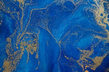 Mavi boya soyut arka plan. Kapat.