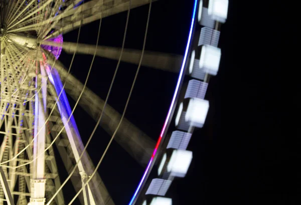 Close Night View Ferris Wheel Blurry Motion — Stock Photo, Image