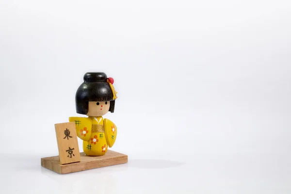 Izolowana Tradycyjna Drewniana Japońska Zabawka Białym Tłem — Zdjęcie stockowe