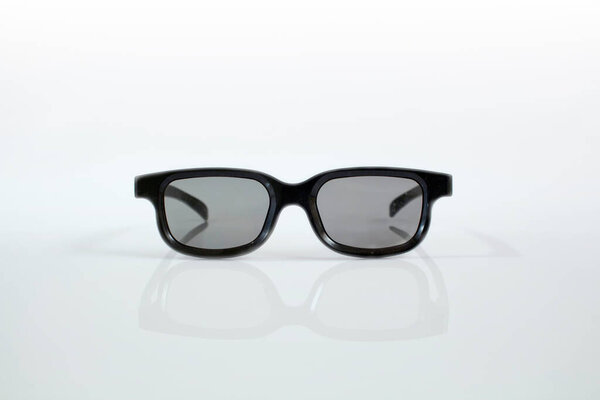Isolated black sunglasses on white background.