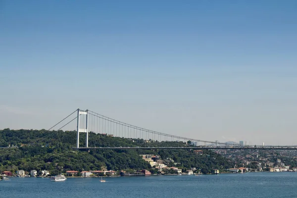 Vue Sur Pont Fsm Bosphore Côté Asiatique Par Une Journée — Photo