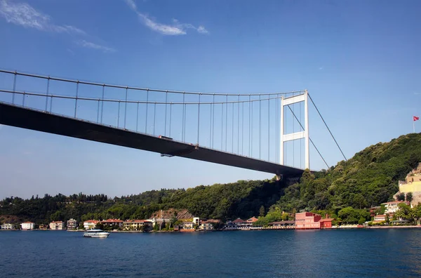 Vista Yate Puente Fsm Bósforo Los Edificios Lado Aisan Estambul — Foto de Stock