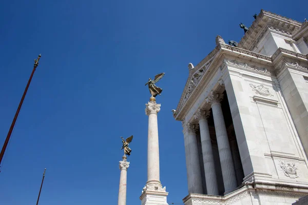 Vista Estatuas Altar Patria Roma Gran Mármol Templo Clásico Honor —  Fotos de Stock