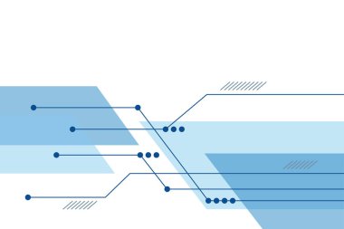 Teknoloji ve gelecek konseptinin soyut arka planı mavi renkli geometrik şekillerle yapıldı. Modern vektör sanatı.