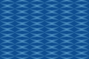 Kusursuz, soyut arkaplan deseni çizgilerin mavi renkli göz şeklini oluşturmasıyla oluşmuş. Modern, dekoratif vektör sanatı.