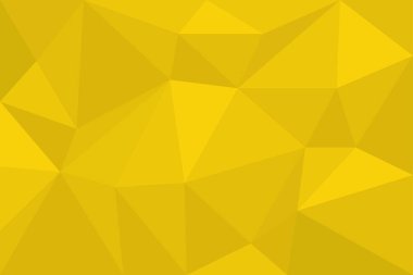 Soyut arkaplan deseni, sarı tonlarda çokgen ve üçgen şekillerle yapılmış. Modern, gelecekçi vektör sanatı.