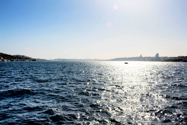 Pôr Sol Sobre Bósforo Istambul — Fotografia de Stock