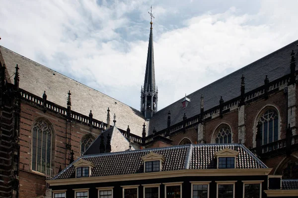 Vista Cerca Iglesia Westerkerk Ámsterdam Estructura Del Siglo Xvii Con —  Fotos de Stock