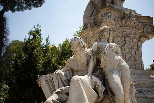 Statua Goethe Nel Giardino Borghese Roma — Foto Stock