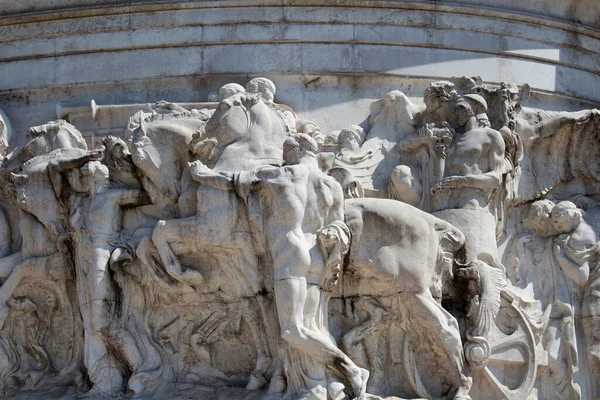 Skulpturer Ved Altar Fatherland Nær Piazza Venezia Roma Stor Marmor – stockfoto