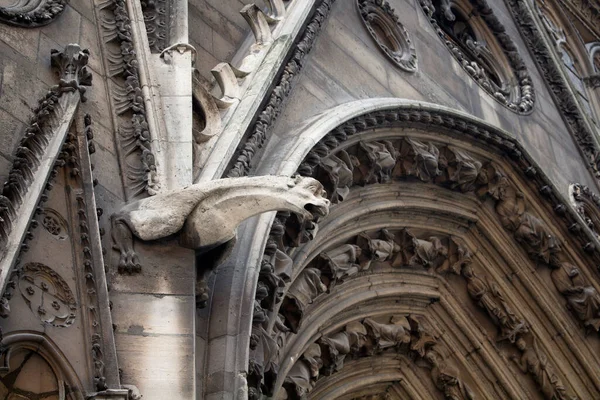 Arkitektoniska Detaljer Notre Dame Katedralen Paris Torn 1300 Talskatedral Med — Stockfoto