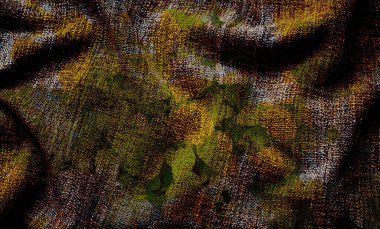 Fotoğraf kolajı tekniğiyle yapılmış çiçek desenli dijital arkaplan sanatı. Kumaş / tekstil dokusu kullanılır