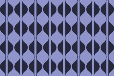 Kusursuz, kavisli geometrik şekillerle yapılmış soyut bir arka plan modeli. Dekoratif, açık mor renkli retro vektör sanatı.