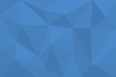 Mavi tonlarda çokgen ve üçgen şekillerle yapılan soyut arkaplan sanatı. Modern vektör sanatı.