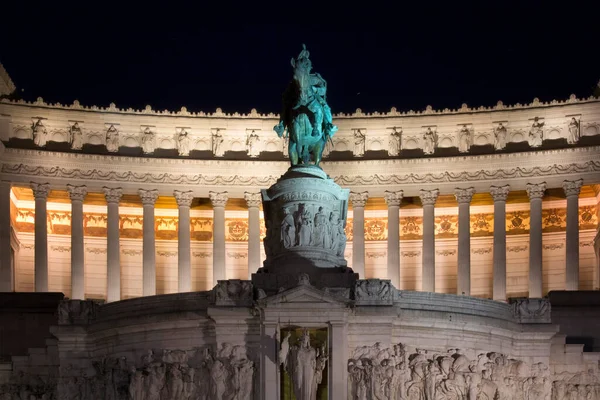 Vista Del Altar Patria Por Noche Roma — Foto de Stock