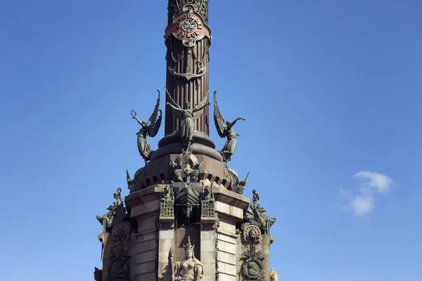 Blick Auf Die Berühmte Historische Skulptur Mirador Colom Kolumbus Denkmal — Stockfoto