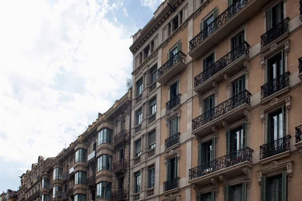 Tekintse Meg Történelmi Hagyományos Tipikus Épületek Bemutató Spanyol Katalán Építészeti — Stock Fotó
