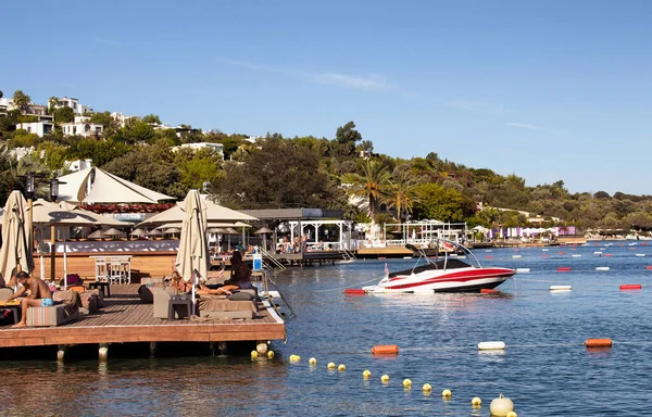 Lusso Costoso Famoso Beach Club Nella Città Turkbuku Della Penisola — Foto Stock