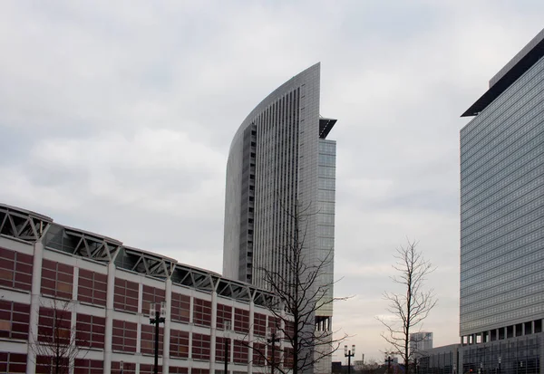 Vista Edificios Modernos Frankfurt Invierno —  Fotos de Stock