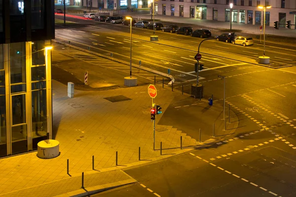 Vista Una Intersección Barrio Reciente Desarrollo Frankfurt —  Fotos de Stock