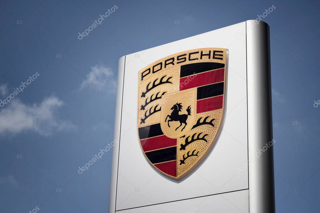 Signage of famous, luxury German automobile brand's technical service / sale point in Maslak / Istanbul.