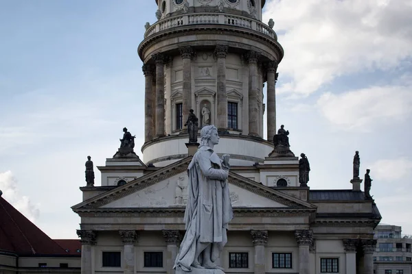 Estatua Schiller Frente Catedral Francesa Berlín — Foto de Stock