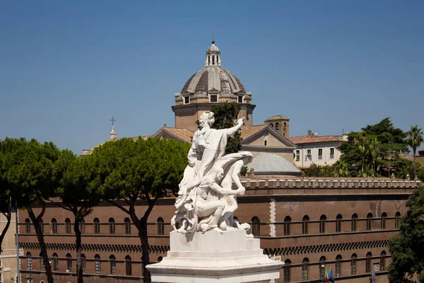 Vista Cerca Escultura Frente Altar Patria Roma — Foto de Stock