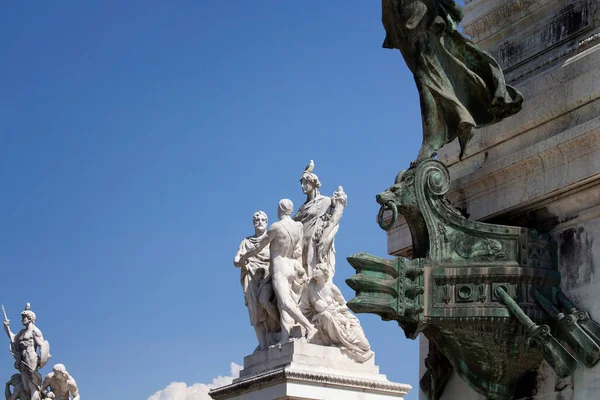 Utsikt Statuer Ved Altar Fatherland Roma Stor Marmor Klassisk Tempel – stockfoto