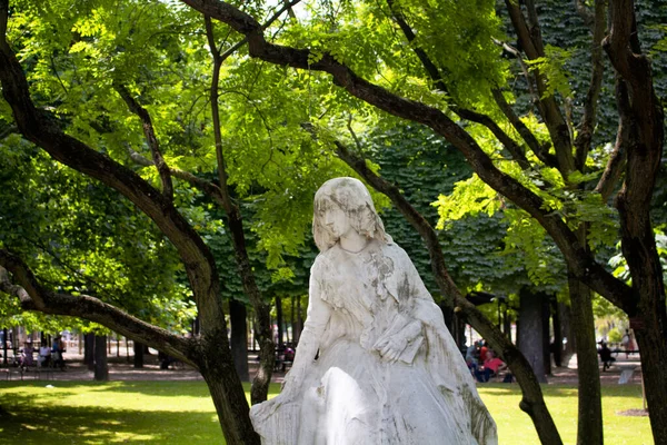 Vue Une Statue Jardin Luxembourg Paris — Photo