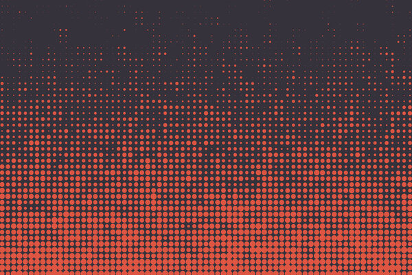 Abstract background pattern made with halftone circles / dots. Modern, simple vector art in orange color.