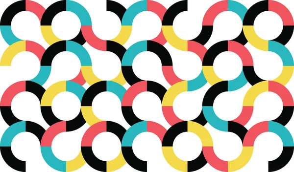 Patrón Abstracto Sin Costuras Hecho Con Formas Geométricas Circulares Coloridas — Vector de stock