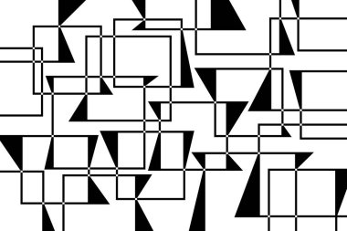 Üçgen ve dikdörtgen geometrik şekillerden oluşan soyut arkaplan deseni. Modern, basit ve dinamik vektör sanatı.