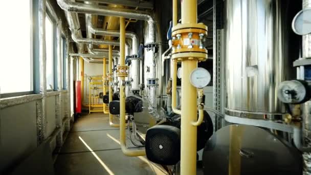 Interior of boiler room in residential house. — Stock Footage Interior of boiler room in residential house. Royalty Free Stock Footage