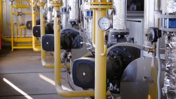 Interior of boiler room in residential house. — Stock Footage Interior of boiler room in residential house. Royalty Free Stock Video