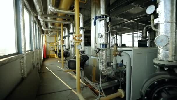Interior of boiler room in residential house. — Stock Footage Interior of boiler room in residential house. Stock Footage