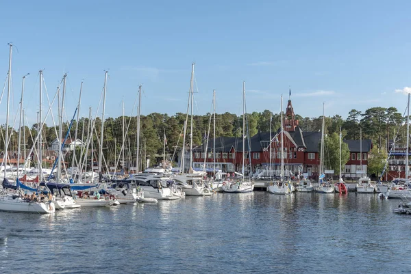 Sandhamn Con Barche Vela Nel Porto Turistico — Foto Stock