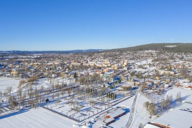 Smedjebacken kış dron fotoğraf