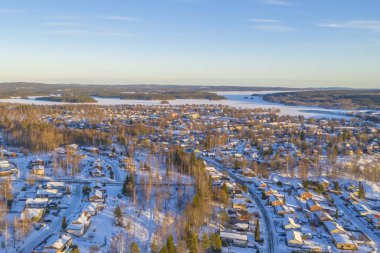 Kış Smedjebacken dron fotoğraf