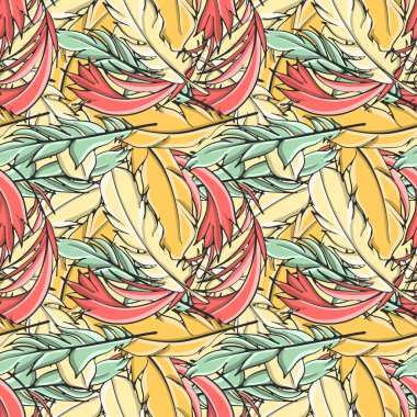 Dikişsiz desen tüm tüyler, vektör