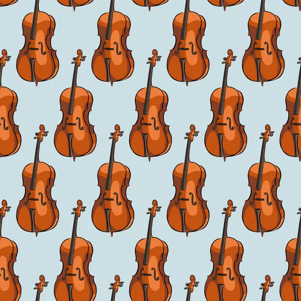 Naadloze Patroon Cello Muziekinstrument Vector — Stockvector